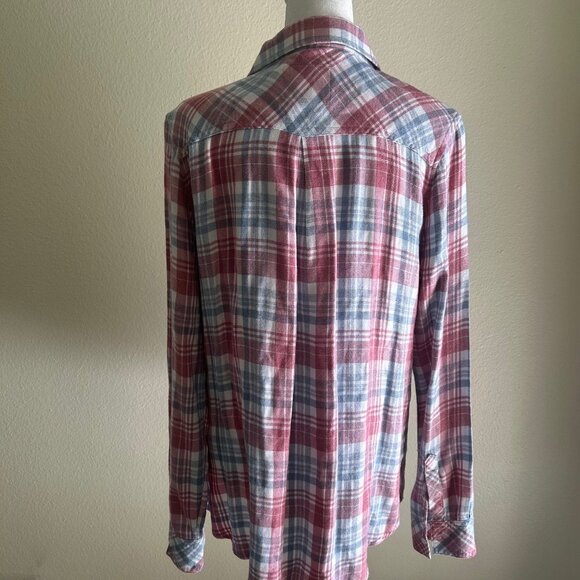 Rails Shirt Hunter Plaid Pink BlueWhite Button up Flannel Casual Top Boho SZM - Picture 2 of 10